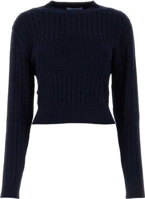 Prada jacquard crew-neck sweater, Women's Clothing