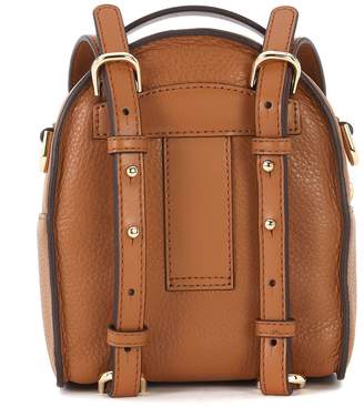 Michael Kors Jessa Brown Tumbled Leather Mini Backpack