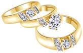 Thumbnail for your product : Jewel Zone US White Cubic Zirconia Engagement and Wedding Trio Bridal Ring Set In 10k Gold (1.5 Cttw)