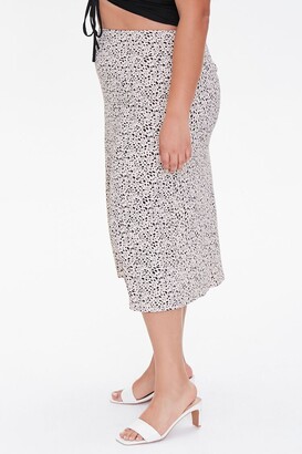 Forever 21 Plus Size Spotted Print Midi Skirt