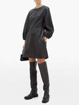 Thumbnail for your product : Ganni Square-toe Faded-leather Over-the-knee Boots - Black