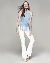 Thumbnail for your product : Neiman Marcus Cusp by Chambray Suede Fringe Top