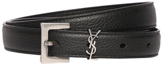 Saint Laurent Monogram Grained Leather Belt