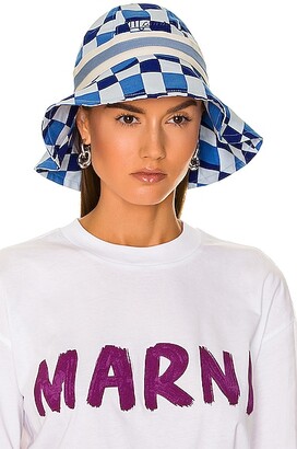 Marni Logo Bucket Hat in Blue - ShopStyle