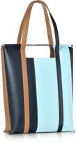 Thumbnail for your product : DELPOZO Vertical Striped Patent Leather and Calfskin Great Tote with Handles