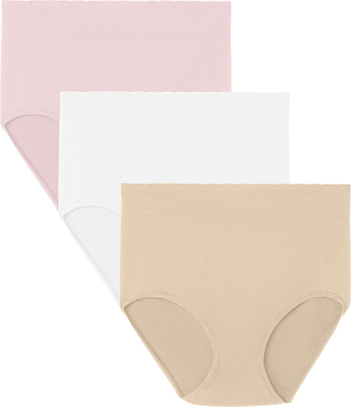 Vanity Fair Lingerie Women’s No Pinch No Show Seamless Brief Underwear, 3-Pack