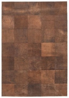 Handmade Cowhide Carpet 4'7" x 6'7" Leather Area Rug 