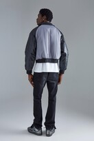 Thumbnail for your product : boohoo Boxy Embossed Pu & Contrast Nylon Bomber