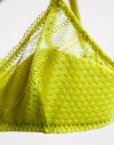 Thumbnail for your product : Beija Tracks sheer geometric lace X soft bra with padding in yellow