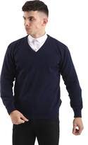 Thumbnail for your product : Brooklyn Clothing Mens V Neck Jumpers Soft Feel Acrylic Classic Fit Sweater Long Sleeve Casual Top (Pink