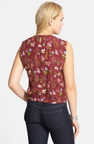 Thumbnail for your product : Lily White Print Pleated Top (Juniors)