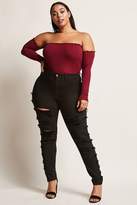 Thumbnail for your product : Forever 21 Plus Size Slash Distressed Skinny Jeans