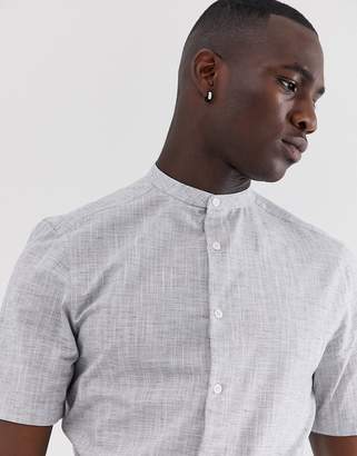 ASOS Design DESIGN Tall skinny fit textured shirt in light grey