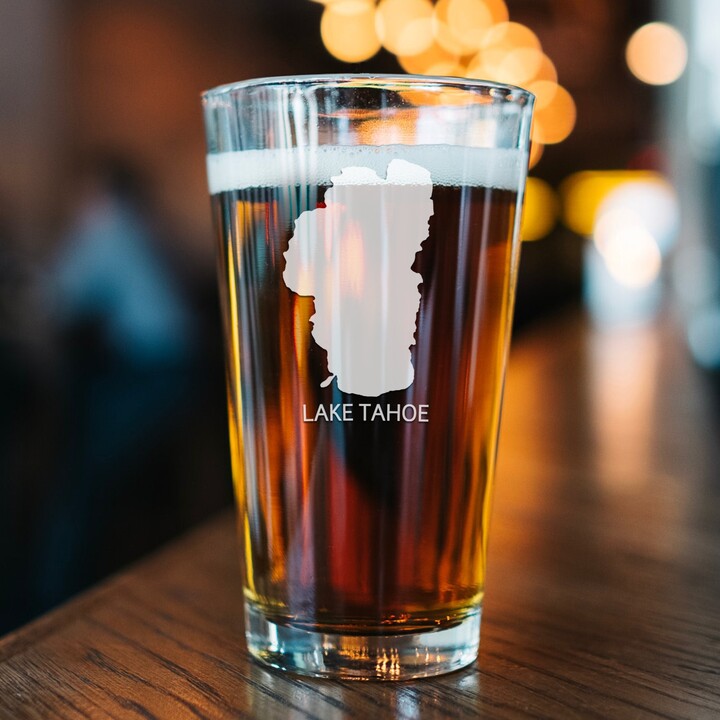 Lake Tahoe Engraved Pint Glass
