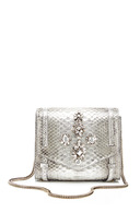 Thumbnail for your product : Shourouk Daktari Crystal-Embellished Metallic-Python Bag