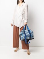 Thumbnail for your product : Alberta Ferretti Striped Floral-Print Tote Bag