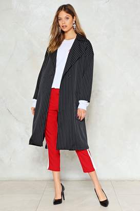 Nasty Gal Can't Pinstripe You Down Trench Coat