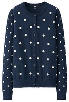 Thumbnail for your product : Uniqlo WOMEN 100% Cotton Dot Crew Neck Cardigan