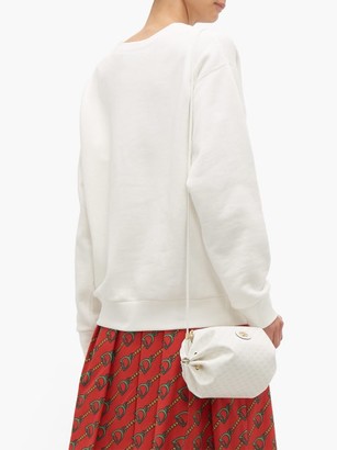 Gucci Tennis Logo-embroidered Cotton-jersey Sweatshirt - Ivory Multi