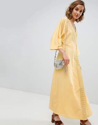 ASOS Design DESIGN maxi dress with crochet trim