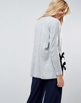 Thumbnail for your product : ASOS Cardigan With Contrast Ties And Splits