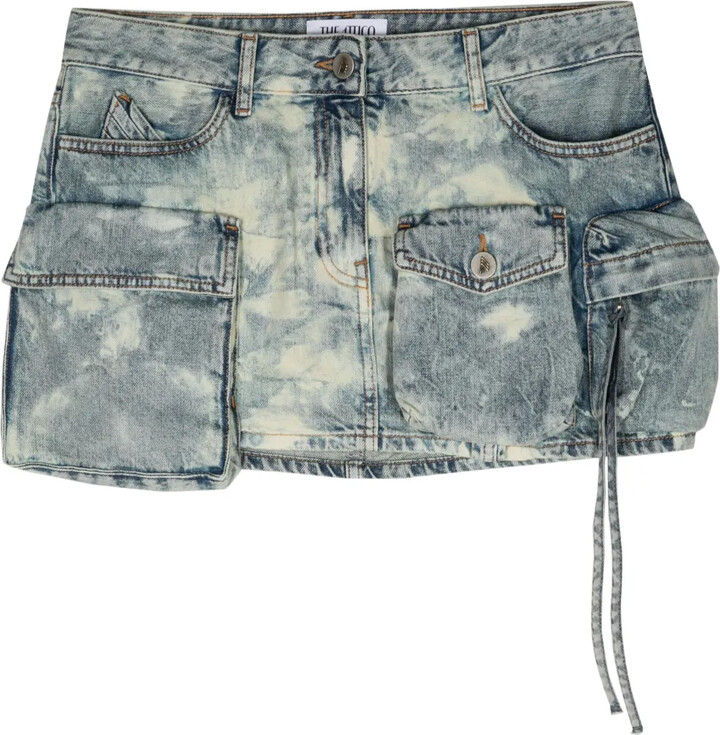 Fay bleach-wash mini skirt