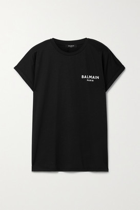 Balmain Flocked Cotton-jersey T-shirt