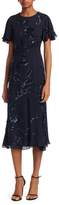 Thumbnail for your product : Ahluwalia Embroidered Silk Flutter-Sleeve Dress