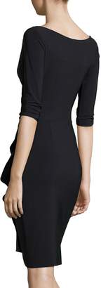 La Petite Robe Florien 3/4-Sleeve Jersey Faux-Wrap Dress
