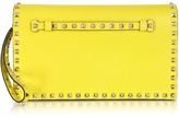 Thumbnail for your product : Valentino Rockstud Yellow Naples Leather Clutch