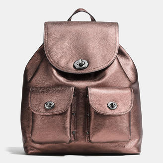 Coach Turnlock Rucksack In Polished Pebble Leather