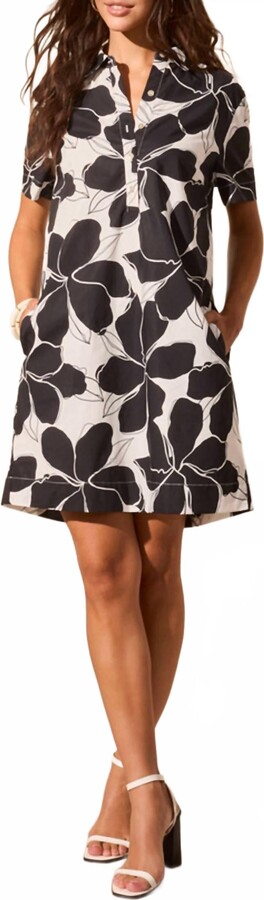 Collared Dress In Black/white