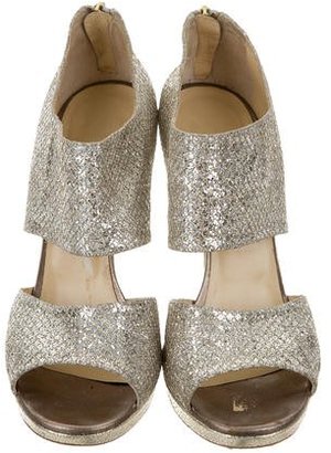 Jimmy Choo Glitter Platform Sandals