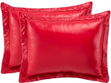 Cotton Loft PUFF Water-Resistant Quilted Nylon Sham 2-Pack (King) - Red