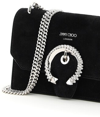 Jimmy Choo MINI PARIS MINI BAG CRYSTAL BUCKLE OS Black Leather
