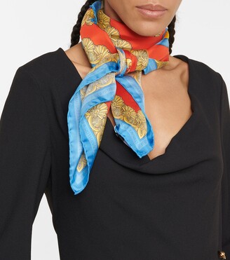 Versace Barocco Goddess silk twill scarf