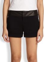 Thumbnail for your product : Alice + Olivia Leather-Waistband Cuff Shorts
