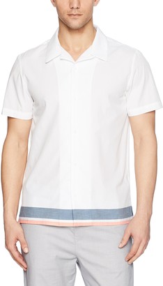 Calvin Klein Men's Short Sleeve Woven Button Down Shirt