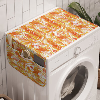 East Urban Home Palm Trees Washing Machine Organizer Pack of 2 47" x 18.5" Burnt Orange Mustard