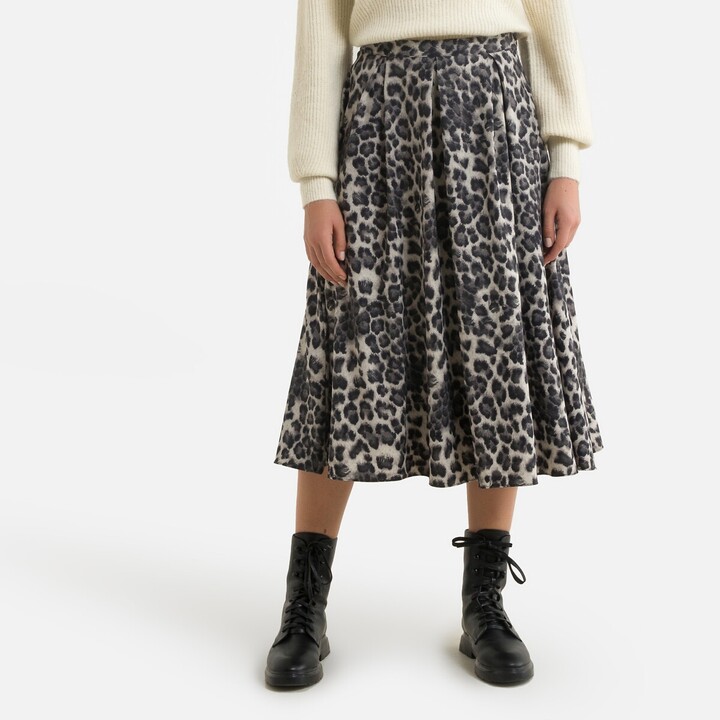 leopard print midi skirt shopstyle