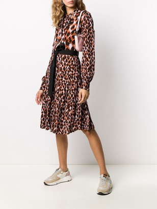 Golden Goose Pleated Leopard Print Dress