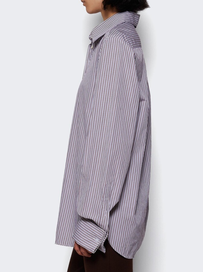 Amiya Britannia Shirt Blue Red And Brown Pinstripes