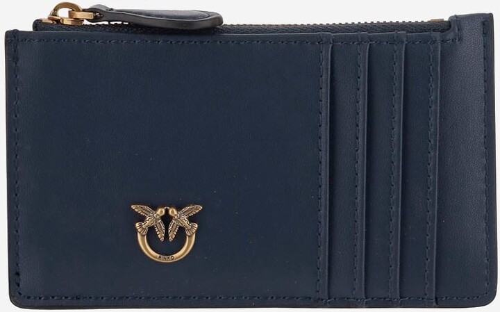 Pinko Leather Love Birds Card Holder