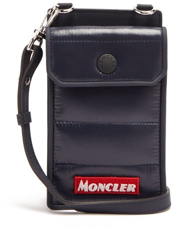 Moncler Applique-logo Padded Phone Pouch - Navy - ShopStyle Tech Accessories