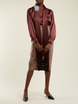 Thumbnail for your product : Hillier Bartley Python-effect Faux-leather Pencil Skirt - Pink Print
