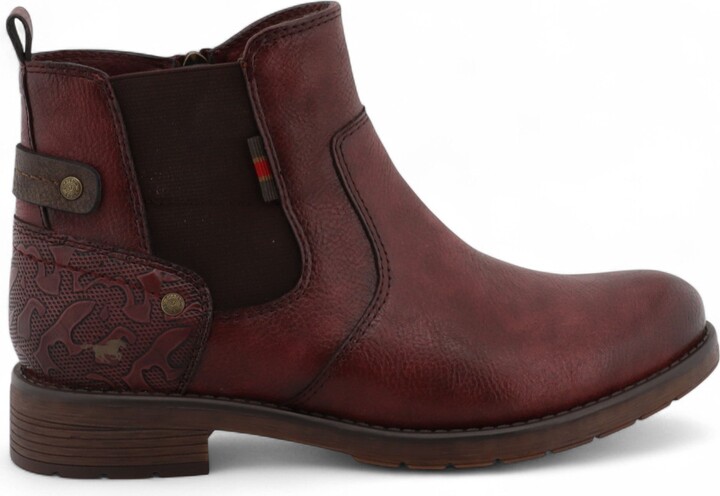 Mustang Women's Burgundy Chelsea Ankle Boots