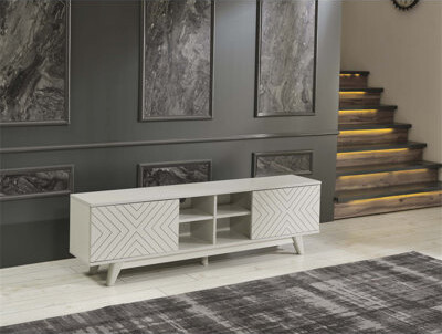 Mid Century Modern TV Stand with Ample Storage, Durable Construction, and Versatile Design for a Stylish Living Space