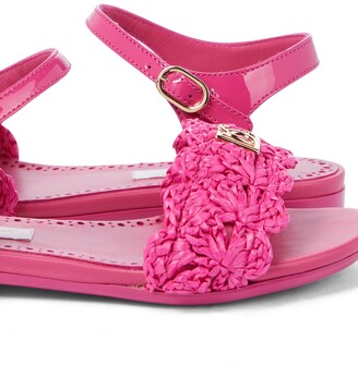 Dolce & Gabbana Children Raffia and leather sandals