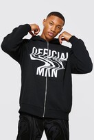 Thumbnail for your product : boohoo Oversized Official Man Zip Through Hoodie