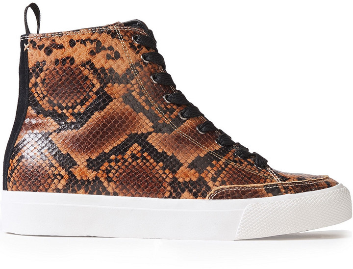 snake print high top sneakers